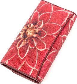 Красный женский кошелек из кожи ската с рисунком STINGRAY LEATHER (024-18633)
