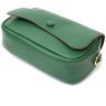Компактная кожаная женская сумка зеленого цвета с клапаном на магните Vintage 2422430 - 3