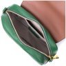 Компактна шкіряна жіноча сумка зеленого кольору з клапаном на магніті Vintage 2422430 - 4