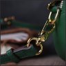 Компактная кожаная женская сумка зеленого цвета с клапаном на магните Vintage 2422430 - 9