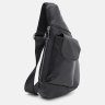 Чоловічий шкіряний слінг-рюкзак чорного кольору через плече Keizer 71667 - 2