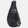 Чоловічий шкіряний слінг-рюкзак чорного кольору через плече Keizer 71667 - 3