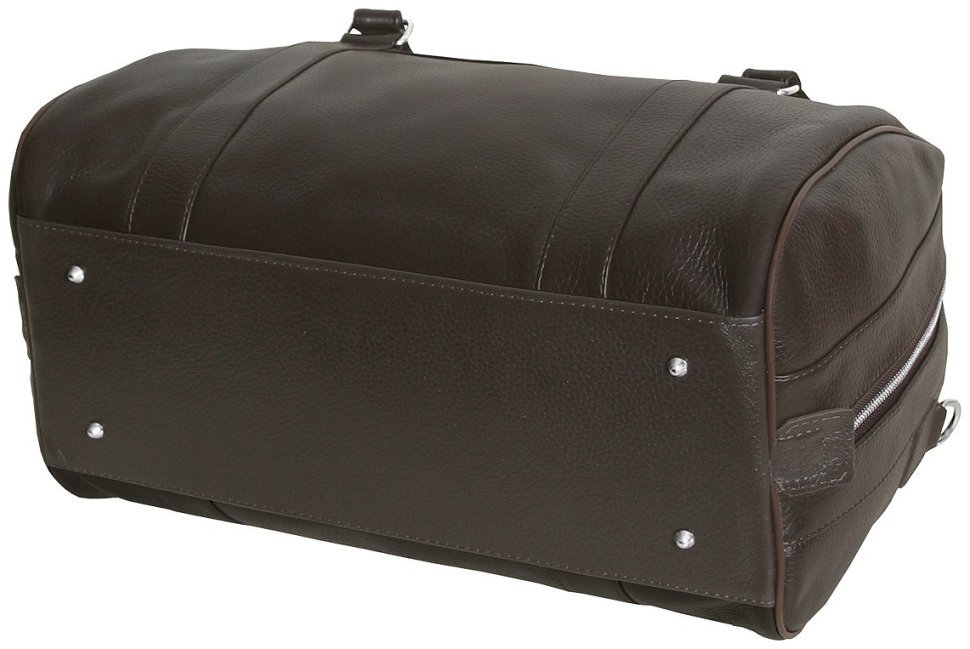 Дорожная сумка коричневого цвета из зернистой натуральной кожи Vip Collection 102367 modnotak фото №4
