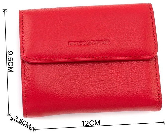 Маленький женский кожаный кошелек красного цвета под карточки Marco Coverna (17137) фото №3 Маленький женский кожаный кошелек красного цвета под карточки Marco Coverna (17137) modnotak фото №3