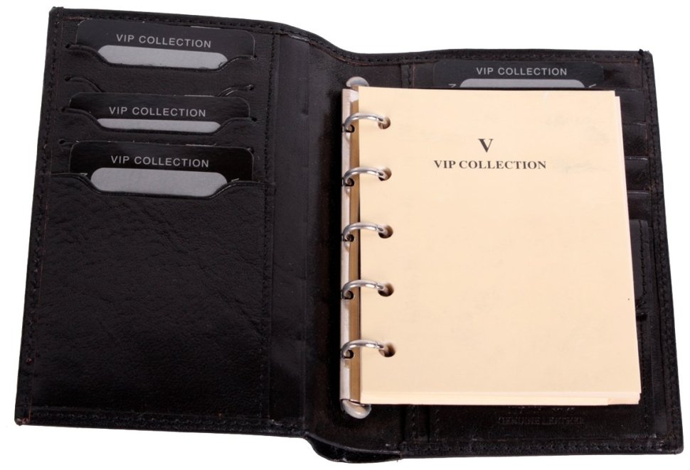 Кошелек органайзер из натуральной кожи с блокнотом Vip Collection 102567 (черный) фото №2 Кошелек органайзер из натуральной кожи с блокнотом Vip Collection 102567 (черный) modnotak фото №2