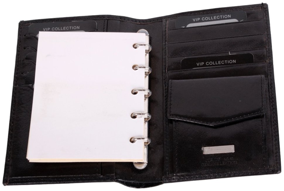 Кошелек органайзер из натуральной кожи с блокнотом Vip Collection 102567 (черный) фото №3 Кошелек органайзер из натуральной кожи с блокнотом Vip Collection 102567 (черный) modnotak фото №3