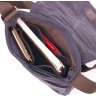 Вертикальная мужская сумка на плечо из черного текстиля Vintage (2421265) - 5