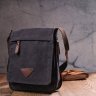 Вертикальная мужская сумка на плечо из черного текстиля Vintage (2421265) - 7