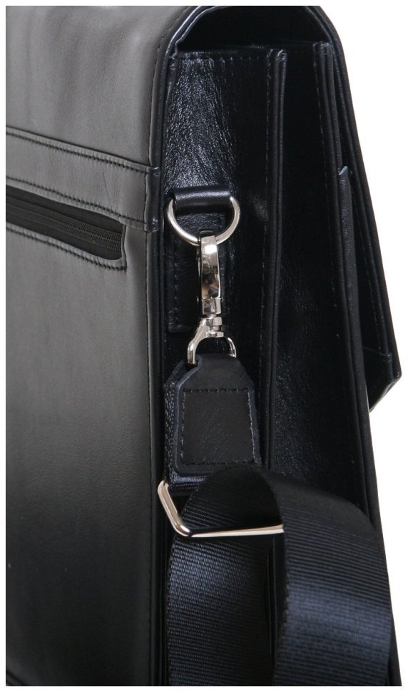 Портфель с отделением для ноутбука 15.6″ из натуральной кожи Vip Collection 102667 (черная) modnotak фото №3