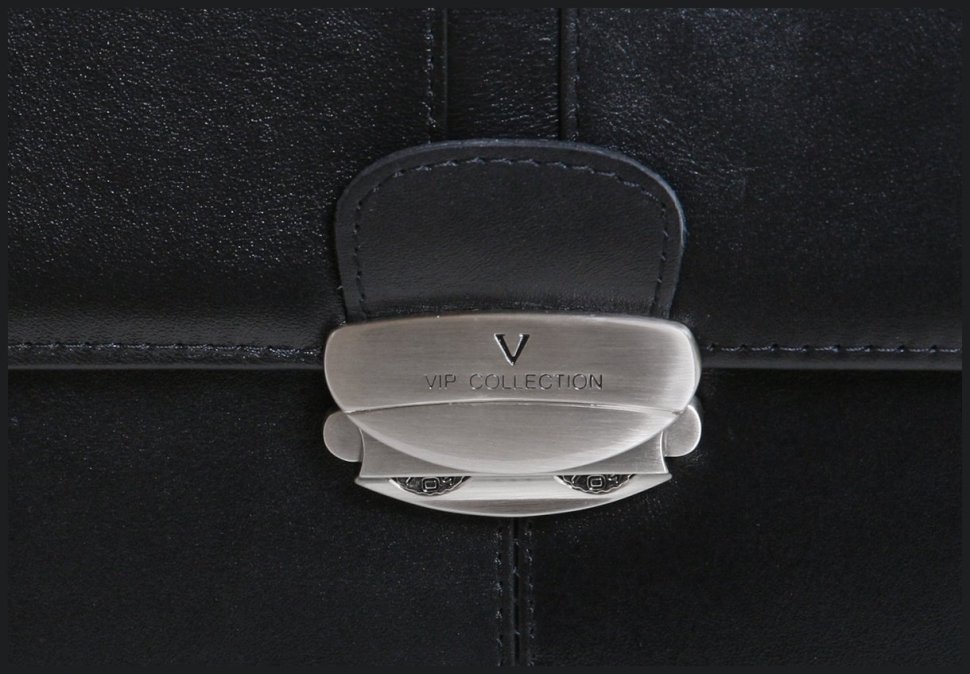 Портфель с отделением для ноутбука 15.6″ из натуральной кожи Vip Collection 102667 (черная) modnotak фото №4