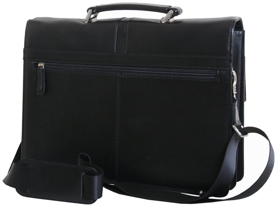 Портфель с отделением для ноутбука 15.6″ из натуральной кожи Vip Collection 102667 (черная) modnotak фото №5