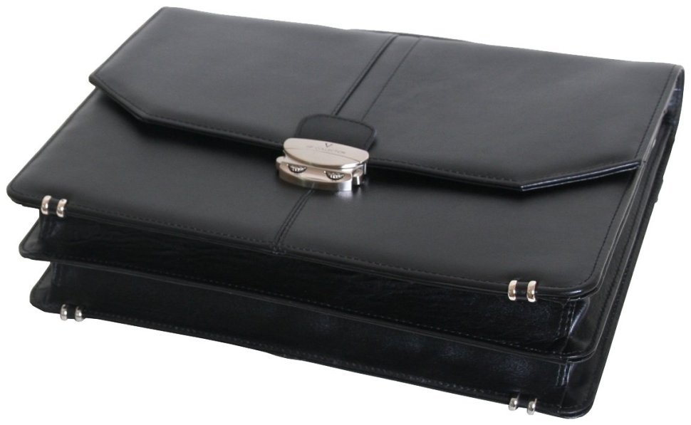 Портфель с отделением для ноутбука 15.6″ из натуральной кожи Vip Collection 102667 (черная) modnotak фото №6