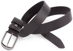 Черный мужской ремень для брюк из натуральной кожи Grande Pelle (31222)