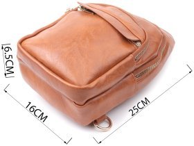 Компактная женская сумка с регулируемым ремнем из гладкой экокожи Vintage 22767 Рыжий