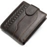 Коричневое мужское портмоне из качественной натуральной кожи с тиснением Vintage (2420233)  - 7