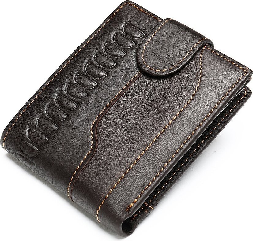 Коричневий чоловічий портмоне з якісної натуральної шкіри з тисненням Vintage (2420233)