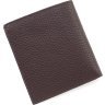 Компактное мужское портмоне-зажим из зернистой кожи темно-коричневого цвета KARYA (21768) - 3