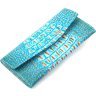 Блакитний жіночий гаманець із натуральної шкіри з тисненням під крокодила CANPELLINI (2421703) - 1