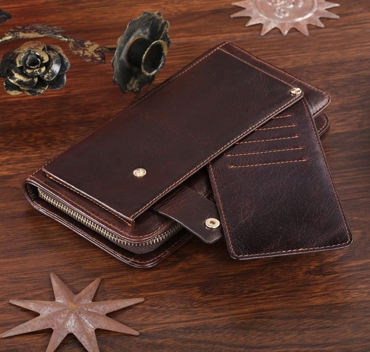 Оригінальний чоловічий гаманець - клатч коричневого кольору VINTAGE STYLE (14193)
