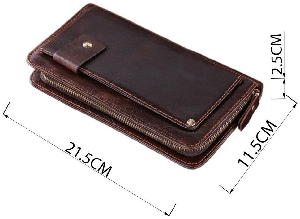 Оригінальний чоловічий гаманець - клатч коричневого кольору VINTAGE STYLE (14193) фото №11 Оригінальний чоловічий гаманець - клатч коричневого кольору VINTAGE STYLE (14193) modnotak фото №11