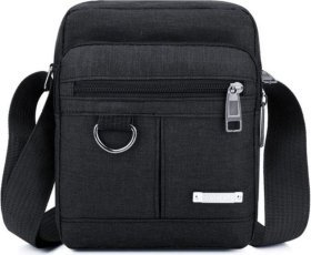 Недорога чоловіча текстильна сумка на плече в чорному кольорі Monsen (21932)