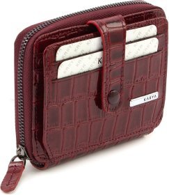 Набір з гаманця та картхолдера червоного кольору на подарунок жінці KARYA (19852)