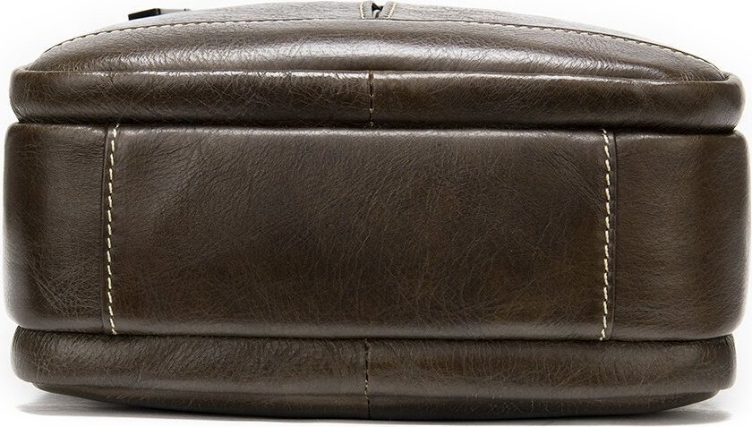 Кожаная средняя мужская сумка-барсетка коричневого цвета на два отделения Vintage (20341)