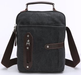 Черная барсетка вертикального типа из текстиля Vintage (20079)