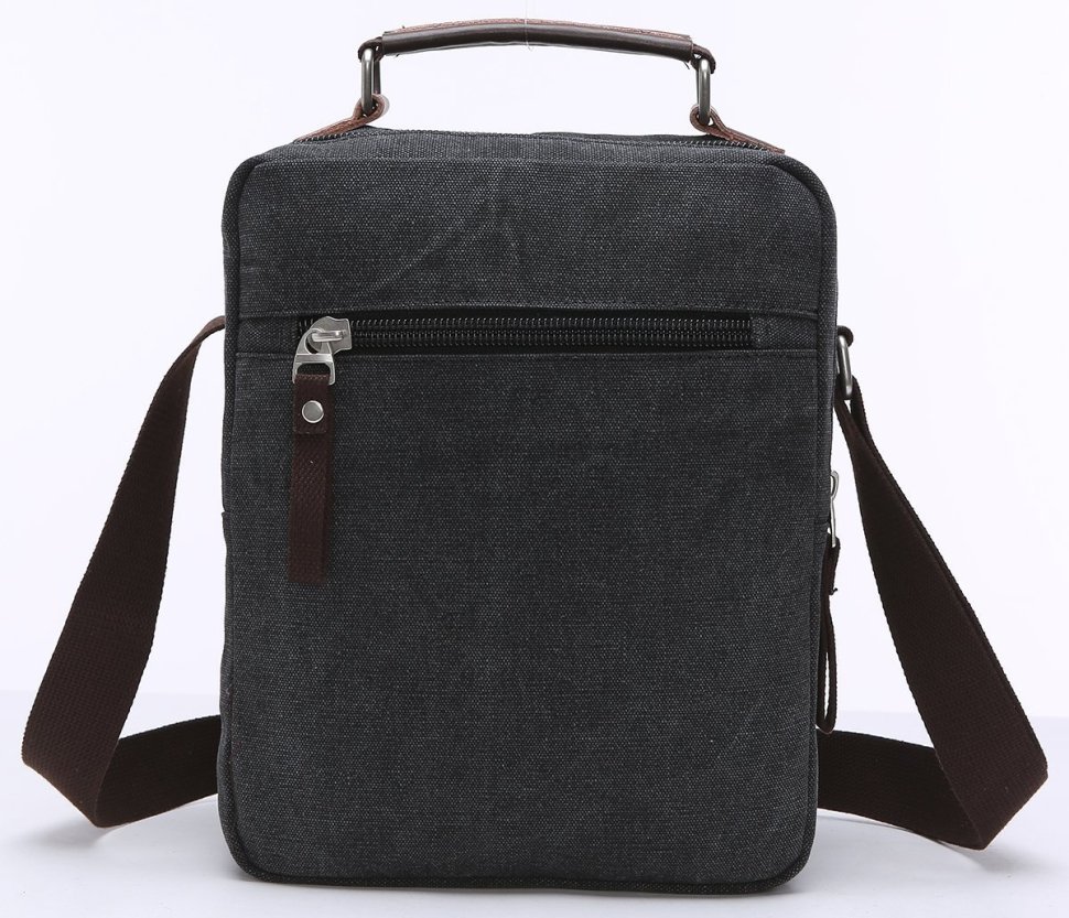 Чорна барсетка вертикального типу з текстилю Vintage (20079) modnotak фото №3