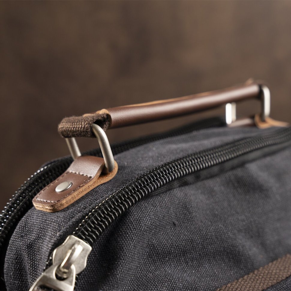 Чорна барсетка вертикального типу з текстилю Vintage (20079) modnotak фото №6