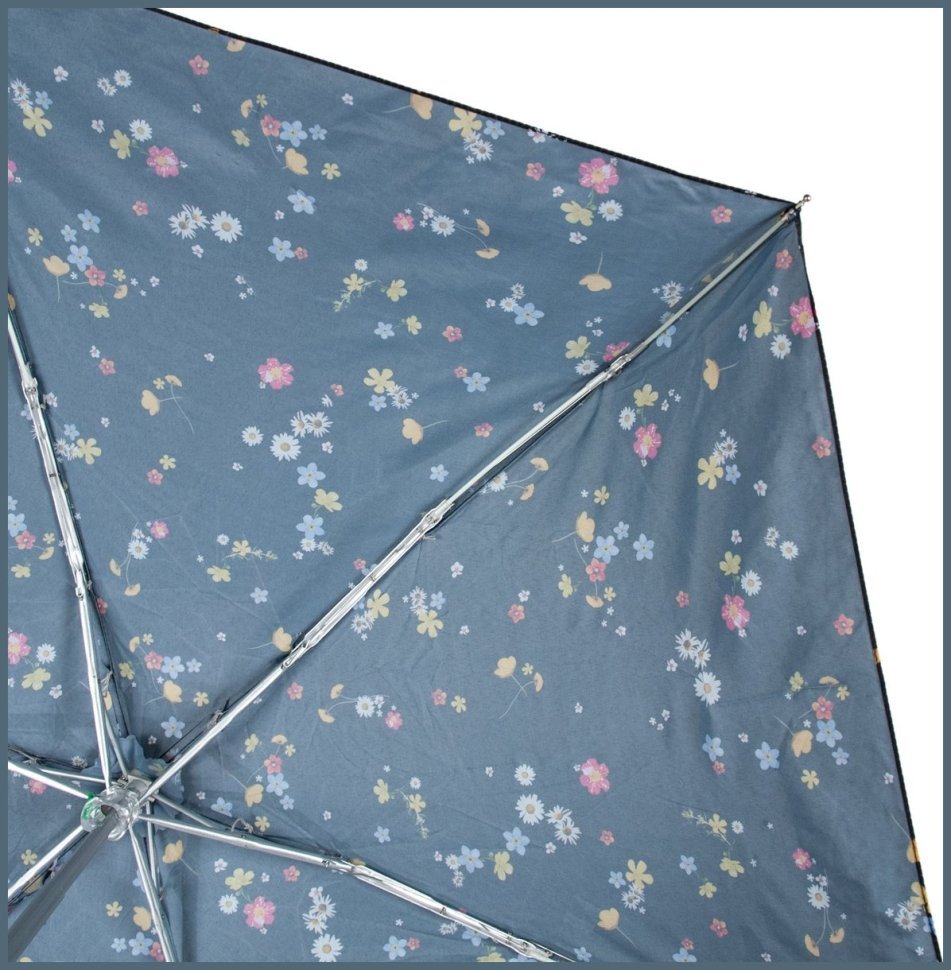 Женский складной зонт Fulton L501-041604 Tiny-2 Buttercup Sprig (Компактный, черный с рисунком веточки лютика, механика) 94367 modnotak фото №11