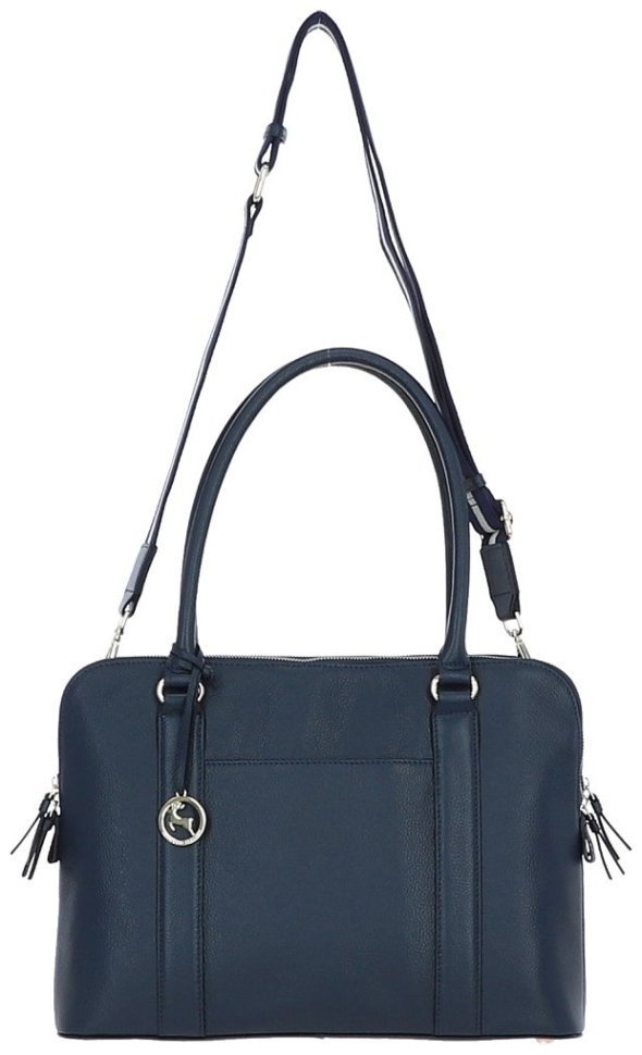 Сумка женская кожаная с длинными ручками и плечевым ремнем Ashwood 94467 синяя modnotak фото №7