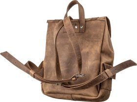 Коричневый рюкзак из винтажной кожи крейзи хорс с клапаном SHVIGEL (13948)