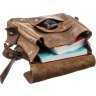 Коричневый рюкзак из винтажной кожи крейзи хорс с клапаном SHVIGEL (13948) - 3