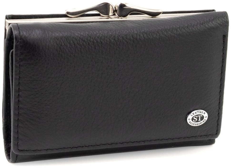 Небольшой кожаный женский кошелек ST Leather 94567 черный фото №1 Небольшой кожаный женский кошелек ST Leather 94567 черный modnotak фото №1
