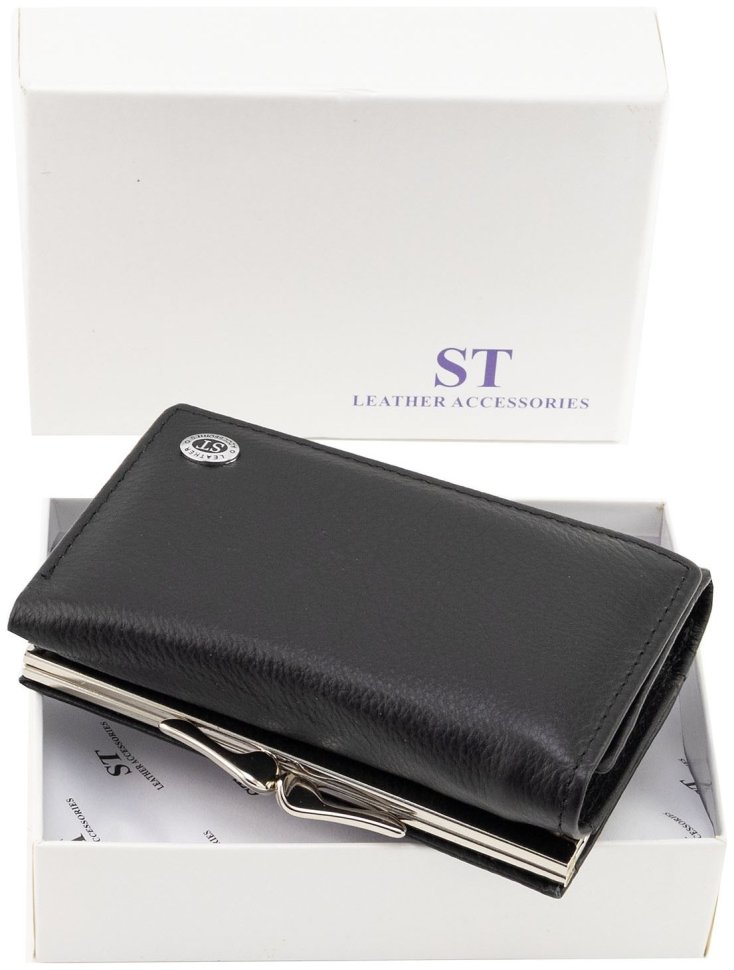 Небольшой кожаный женский кошелек ST Leather 94567 черный фото №9 Небольшой кожаный женский кошелек ST Leather 94567 черный modnotak фото №9