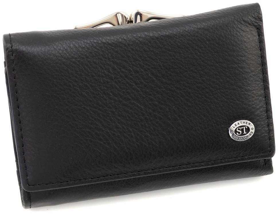 Небольшой кожаный женский кошелек ST Leather 94567 черный фото №3 Небольшой кожаный женский кошелек ST Leather 94567 черный modnotak фото №3