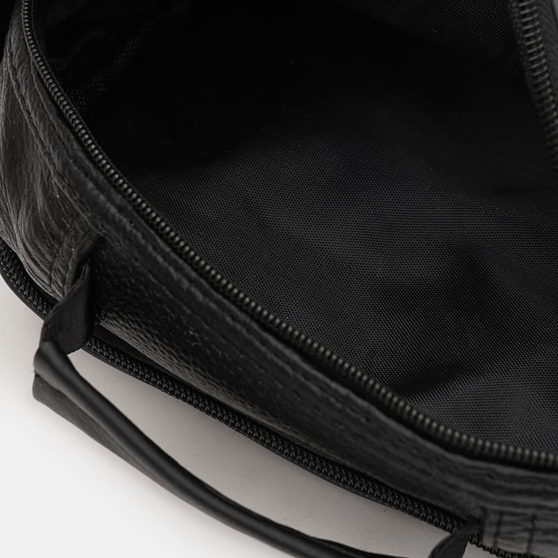 Вместительная мужская сумка барсетка из натуральной кожи флотар с ручкой для носки Borsa Leather 94667 чёрного цвета modnotak фото №5