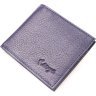 Синій чоловічий гаманець із зернистої шкіри на кнопці KARYA (2421053) - 1