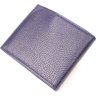 Синій чоловічий гаманець із зернистої шкіри на кнопці KARYA (2421053) - 2