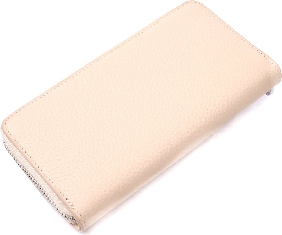Світло-бежевий місткий жіночий гаманець з натуральної шкіри KARYA (2421153)