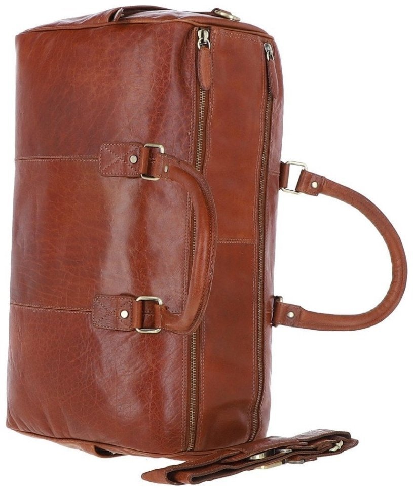 Большая дорожная сумка из натуральной гладкой кожи Ashwood G30 рыжего цвета 95467 фото №8 Большая дорожная сумка из натуральной гладкой кожи Ashwood G30 рыжего цвета 95467 modnotak фото №8