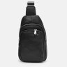 Мужской кожаный слинг-рюкзак среднего размера в черном цвете Ricco Grande (21421) - 2