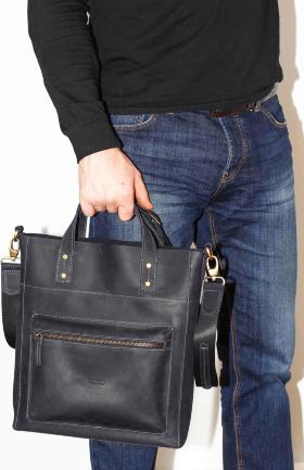 Стильная сумка из винтажной кожи с ручками и плечевым ремнем VATTO (12108) - 2