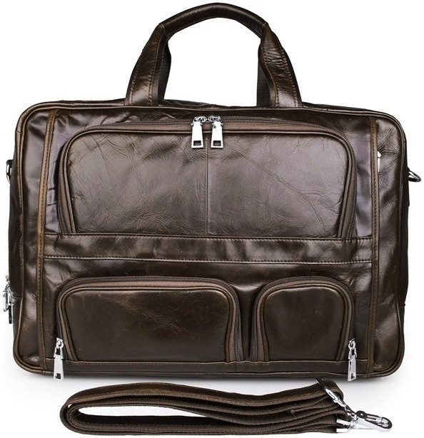 Мужская кожаная деловая сумка с отсеком под ноутбук Vintage 2414216