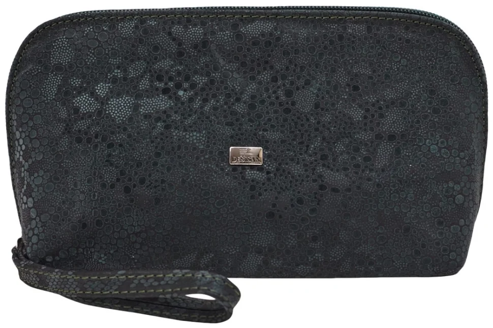Женская косметичка из качественной зернистой кожи Desisan 106767 зеленого цвета modnotak фото №1
