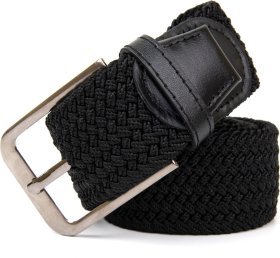 Текстильний чоловічий ремінь широкого типу в чорному кольорі Vintage (2420521)