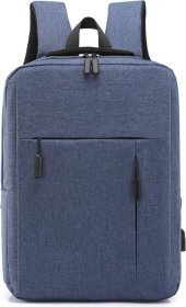 Недорогий чоловічий рюкзак із синього поліестеру під ноутбук Remoid (57067)