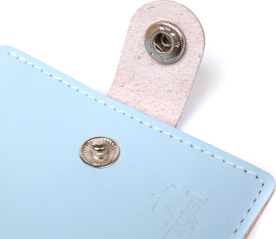 Блакитний жіночий гаманець із гладкої шкіри без монетниці Shvigel (2416470)