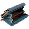 Шкіряний жіночий гаманець середнього розміру в синьому кольорі ST Leather 1767267 - 5